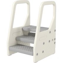 Torre Montessoriana a 3 Gradini in hdpe Grigio e Bianco Crema - Aiyaplay
