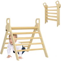 Aiyaplay - Triángulo De Escalada De Madera Plegable Para Cultivar Habilidades De Equilibrio Y Coordinación 82x66x71 Cm Natural