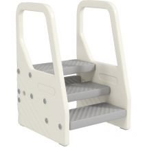 Aiyaplay - Tritthocker mit 3 Stufen, Kinderhocker Bad höhenverstellbar, Klohocker mit Anti-Rutsch, Badhocker für Kinder 2-5 Jahre, bis 30 kg