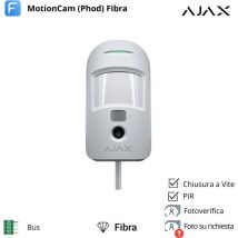 Ajax - 53771 - MotionCam (PhOD) Fiber asp, détecteur de mouvement filaire avec vérification photo d'alarme et immunité animale, prend en charge les