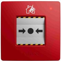 Ajax - 60815 - Bouton d'appel manuel (rouge) (8EU) asp, Bouton mural sans fil pour l'activation manuelle de l'alarme incendie