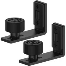 Bluedeer - 2 Pièces Ajustable Guide de Plancher Mur/porte Guide Inférieur Pour Porte en Bois Coulissante Noir
