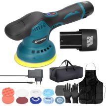 Geevorks - Akku-Exzenter-Autopolierer, elektrische Auto-Poliermaschine, multifunktionale Metallwachs-Holzschleif-Rostentfernungsmaschine