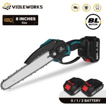Akku-Kettensäge Brushless 8''18V 10000RPM Chainsaw Log Saw 1 Battery VIOLEWORKS Fantablau