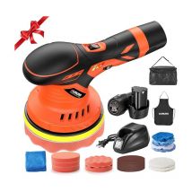 Seesii - Akku Poliermaschine, olmlmo 27pcs Poliermaschine Auto, 150mm Poliermaschine Mit 4000mAh Wiederaufladbarem Akku, 6 Variablen
