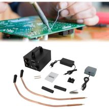 Akku Punktschweißgerät Mit Lcd, Impulsschweißgerät Mit 2 Stück Lange Punktschweißstifte(50cm), Mini Punktschweißgerät Mit 250 Zahnräder, Schwarz