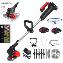Akku Rasentrimmer Grasschneider Freischneider Trimmer Motorsense , Mit 2x2000mah Akku Und Ladegerät,kompatibel Mit Makita-akku