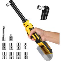 Akku-ratschenschlüssel-set, 80nm3/8"elektro-ratschenschrauber, Kompatibel Mit Dewalt 20v, Mit 8 Steckschlüsseln,1/4"adapter, 16cm Schlagschrauber Mit 