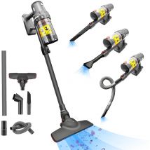 Sdlogal - Akku Staubsauger kabellos 3 Geschwindigkeitsstufen - Leistungsstark - Kompakt - Leicht - Unabhängig - Geräuscharm - 600W- mit Wandhalterung