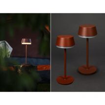 Meinewunschleuchte - Akku Tischleuchte 2er Set Für Outdoor Dimmbar, Kabellos In Terracotta, 30cm