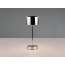 Akku Tischleuchte jeff per usb aufladbar, Sensordimmer, Silber Chrom, h: 30cm