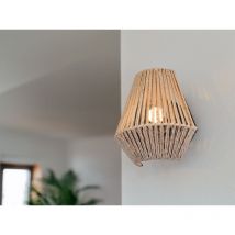 Akku Wandleuchte lira per usb aufladbar, Lampenschirm aus Papiergarn, Höhe 19cm