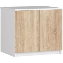 Akord - Sopralzo per armadio S60 Bianco 60 cm 2 ante inserto frontale Sonoma Quercia 60x51x55 cm