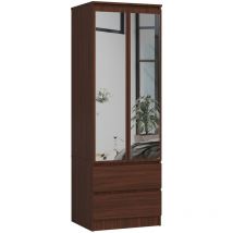 Kleiderschrank Akord S60 Mit Spiegel Wenge 60 Cm 2 Türen 2 Schubladen Regal B60 X H180 X T51 Cm