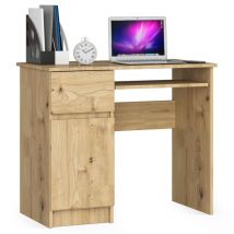 Akord - Scrivania per computer piksel Quercia Artisan 90 cm 1 anta 1 cassetto 90x50x77 cm Modello a sinistra