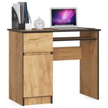 Scrivania per computer AKORD PIKSEL Quercia Craft 90 cm 1 anta 1 cassetto 90x50x77 cm Modello a sinistra