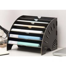 Memkey - Aktenorganisator, Holzsortierer, Papierablage, Büroaufbewahrung für A4-Papier, Zeitschriften und Dokumente (36,5 x 28 x 28 cm, schwarz)