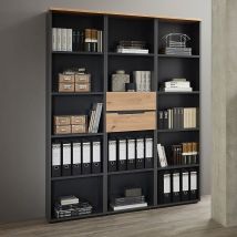 Aktenschrank Set 3-teilig MANRESA-36 graphit Eiche