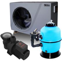 Poolex - Aktion Set Silverline 20kW Poolheizung + qp Pro frequenzgesteuerte Pumpe + Kessel