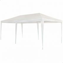 Aktive - Garden 53992 - Cenador de Plástico Blanco 300 x 600 x 255 cm con Tubos de Acero