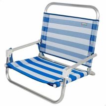 Chaise de camping – Aluminium – Textilène bleu – Supporte jusqu'à 110 kg – AKTIVE