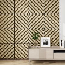 Akustik-Wandpaneel 16er Set Vang diagonal 60x60 cm Eichenoptik, hell [ Neu.holz