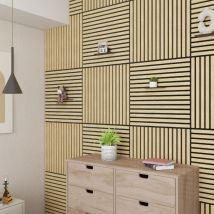 Akustik-Wandpaneel 4er Set Vang 60x60 cm Eichenoptik, hell [ Neu.holz