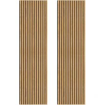 Akustik-Lamellen-Wandpaneel x 2 Eiche Modern Luxus 3D Dekorativ Media 2400 x 600 mm