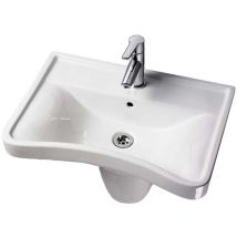 Self Confort - akw Ergonomic Disability Concave Special Needs Basin with Semi Pedestal 600mm Wide