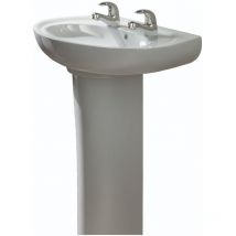 AKW Livenza 550mm Basin With Full Pedestal - 2 Tap Hole