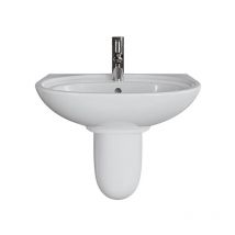 AKW - Livenza Plus Basin and Semi Pedestal 550mm Wide - 1 Tap Hole