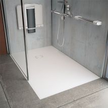 AKW - Onyx Exclusif White Slate Effect Square Shower Tray 800mm x 800mm