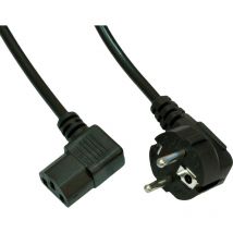 Strom Anschlusskabel [1x Kaltgeräte-Buchse C13 - 1x Schutzkontakt-Stecker] 1.50 m Schwarz - Akyga