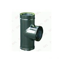 Ala raccordo doppia parete coibentato a t 90o 150 - 200 mm acciaio inox