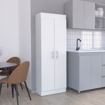 Alacena Nepal en melamina con 2 puertas y 5 estantes , blanco , 169.9 cm x 60 cm x 30.3 cm