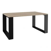 Alada - Rechteckiger Couchtisch im Industriestil - 90x58x50 cm - Couchtisch - Holzoptik