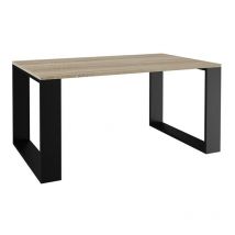 Alada - Table basse rectangulaire style industriel - 90x58x50 cm - Table à café - Aspect bois