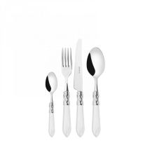Set Posate 24 Pezzi In Scatola Compact Aladdin Ghiera Cromata Bianco Madreperla Bugatti