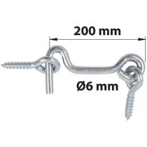 Alambre de gancho Dia. 6 x l. 200mm con pitón, afbat zincado blanco afbat