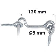Itar - Alambre de gancho Dia. 5 x l. 120mm con pitón, galvanizado blanco afbat afbat