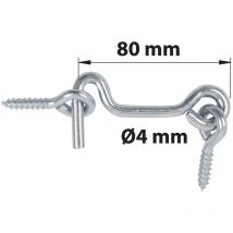 Alambre de gancho Dia. 4 x l. 80mm con pitón, afbat zincado blanco afbat