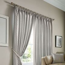 Alan Symonds - Cotswold Fully Lined Pencil Pleat Taped Top Curtains Silver 66x90 (167x229cm) - Silver