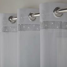 Glitter Eyelet Ready Made Silver 72' Single Curtain Panel - Alan Symonds