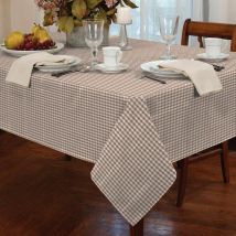 Tablecloths Gingham Tablecloth Beige 60' Round - Alan Symonds