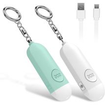 Alarme de Poche Rechargeable, Auto-défense Personnel Indispensable avec Une Sirène Anti-agression de 130 DB et Lumière LED, pour Femmes, Enfants et