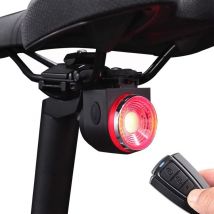 Alarme de vélo antivol intelligente, feu arrière de vélo rechargeable, klaxon électrique d'avertissement, localisateur de vélo avec télécommande,