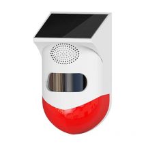 Alarme extérieure d'énergie solaire wifi / détecteur capteur de mouvement de sécurité - Batterie 600 mAh, Distance de détection 9-12 m - Rouge et