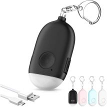 Alarme personn sûre pour femme, alarme rechargeable 130 dB approuvée par la police avec lampe de poc