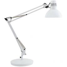 Alba Archi Bc Lampe Architecte Fluorescente Avec Pince Et Socle Blanc