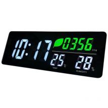 Alba LED CO2 Humidity Wall Clock Black